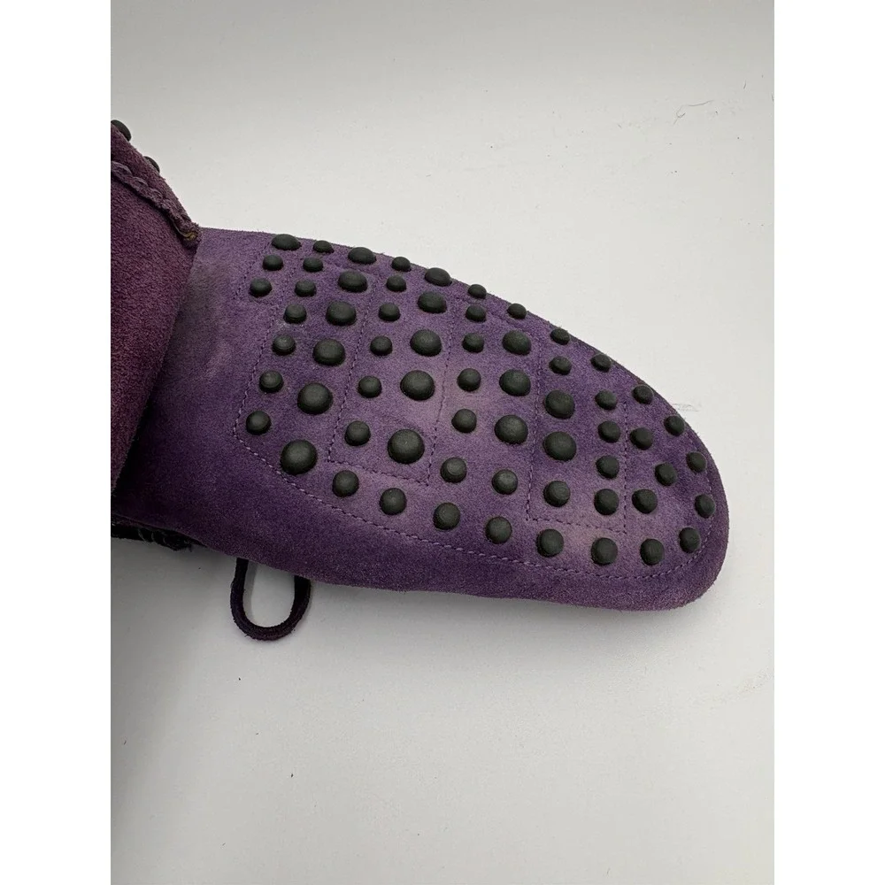 MONZA Men's Purple Leather Suede Driving Car‎ Shoe 42.5/9.5